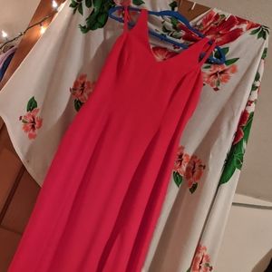 Strappy Bold Red Floor Length Prom Dress Size 6